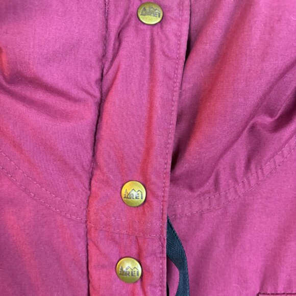 VINTAGE REI Jacket Womens Large 12 Gortex Blue Green Long Rain Coat RARE 90s - Picture 5 of 12